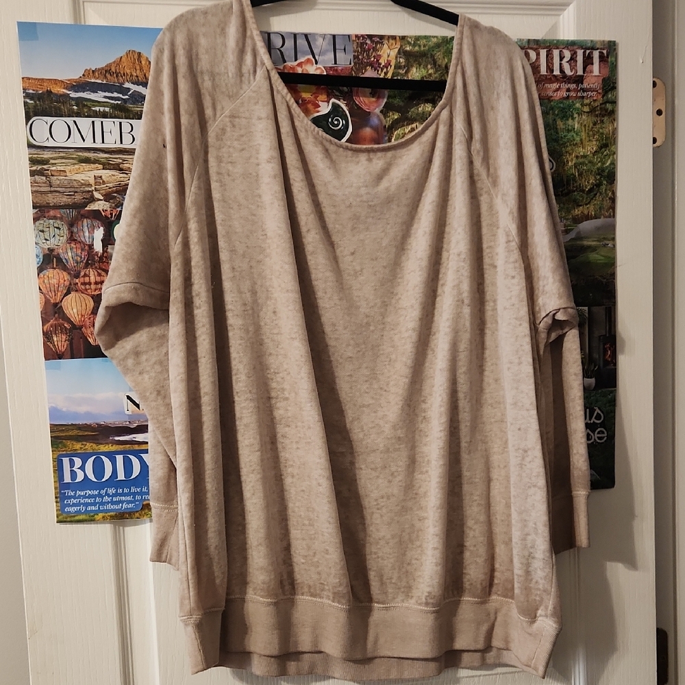 torrid Beige Scoop Neck Oversized Sweater